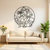 Country Line Dance Metal Wall Art | Couple Dance Wall Decor