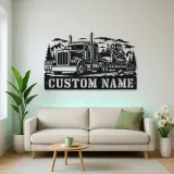 Personalized Heavy Haul Truck and Bulldozer Metal Wall Art
