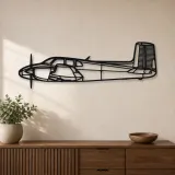 Insegna in metallo silhouette aereo D50 Twin Bonanza, Silhouette aereo in metallo, Decorazione parete aviatore, Decorazione aviazione