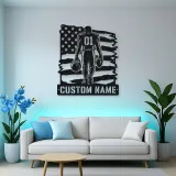 Personalized Number 01 Football Player Flag Metal Wall Art
