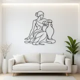 Seated Muse with Vase Metal Wall Art | Feminine Figure Wall Decor
