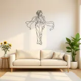 Dramatic Scarf Model Metal Wall Art | Fashion Figure Wall Decor
