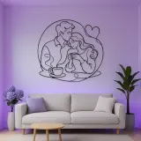 Coffee Morning Couple Metal Wall Art | Romantic Couple Decor