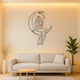 Moon Arc Muse Metal Wall Art | Celestial Woman Wall Decor