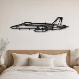 Silhouette d'avion F-18 Hornet en métal, Décoration murale aéronautique