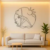 Triangle Pose Line Metal Wall Art | Yoga and Meditation Wall Decor