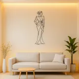 Pearl Neckline Model Metal Wall Art | Fashion Figure Wall Decor