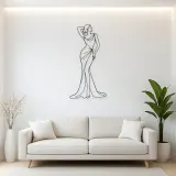 Raised Arm Draped Gown Pose Metal Wall Art | Fashion Figure Wall Decor