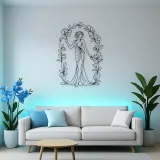 Floral Arch Woman Metal Wall Art | Botanical Woman Wall Decor