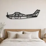 Silhouette en métal d'avion 210L Centurion, décoration murale en métal, décoration aéronautique, cadeau pour pilote