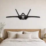 Silhouette d'avion F-22 Raptor Front en métal, Décoration murale en métal, Décor aéronautique, Décor d'aviation