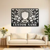 Personalized Magnolia Monogram Metal Wall Art