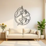 Pole Acrobatics Silhouette Metal Wall Art | Aerial Dance Wall Decor