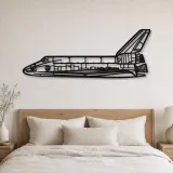 Silhouette en métal de la navette spatiale, décoration murale en métal, décoration aéronautique, décoration d'aviation