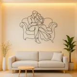 Couch Cuddle Pair Metal Wall Art | Romantic Couple Decor