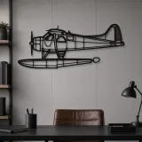 Insegna in metallo silhouette aereo DHC-2 MK I, Silhouette aereo in metallo, Decorazione parete aviatore, Decorazione aviazione