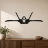 Silhouette d'avion F-22 Raptor Front en métal, Décoration murale en métal, Décor aéronautique, Décor d'aviation