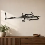 Insegna in metallo silhouette dell'aereo Cozy MK IV Angle, Silhouette di aerei in metallo, Decorazione murale aviazione, Decorazione per aviatori