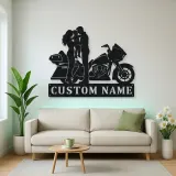 Personalized Touring Motorcycle Family of Three Metal Wall Art