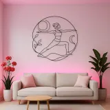Peaceful Warrior Curve Metal Wall Art | Yoga and Meditation Wall Decor