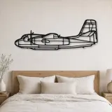 Silhouette en métal d'avion S-2T, décoration murale en métal, décoration aéronautique, décoration d'aviation
