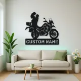 Personalized Adventure Motorcycle Couple Metal Wall Art