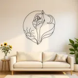 Arte Mural de Metal Línea Dividida en Pie | Decoración de Yoga y Meditación