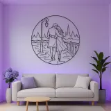 City Walk Lovers Metal Wall Art | Romantic Couple Decor