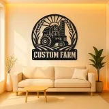 Personalized Tractor Farm Metal Wall Art with Barn Scene