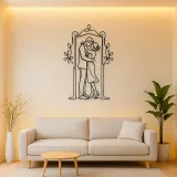 Doorway Hug Couple Metal Wall Art | Romantic Couple Decor