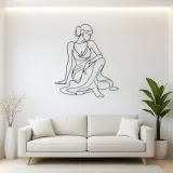 Sculptural Seated Muse Metal Wall Art | Feminine Figure Wall Decor
