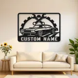 Personalized Muscle Car Metal Wall Art with Wrench Frame