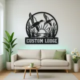 Personalized Flying Ducks Metal Wall Art for Hunting Lodge