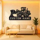 Personalized Wheel Loader Dumping Material Metal Wall Art