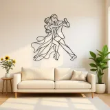 Tango Close Embrace Metal Wall Art | Couple Dance Wall Decor