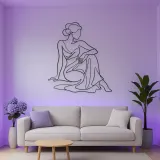 Poised Seated Woman Metal Wall Art | Fashion Figure Wall Decor