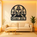 Personalized Gorilla Powerlifting Metal Wall Art for Gym Decor