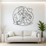 Coffee Morning Couple Metal Wall Art | Romantic Couple Decor