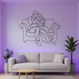 Couch Cuddle Pair Metal Wall Art | Romantic Couple Decor