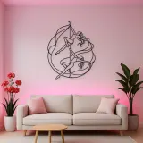 Pole Acrobatics Silhouette Metal Wall Art | Aerial Dance Wall Decor