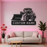 Personalized Compact Wheel Loader Low Bucket Metal Wall Art