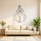 Silk Cape Model Metal Wall Art | Fashion Figure Wall Decor