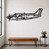 Silhouette en métal d'avion King Air C90 GTX, Décoration murale en métal, Décor aéronautique, Décor d'aviation