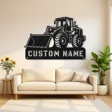 Personalized Large Wheel Loader Low Bucket Metal Wall Art