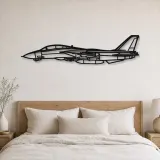 Silhouette d'avion F-14 Tomcat en métal, Décoration murale aéronautique