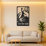 Personalized Basketball Dunk Metal Wall Art