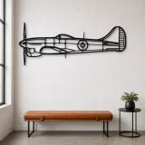 Silhouette d'avion Tempest en métal, Décoration murale en métal, Décor aéronautique, Décor d'aviation
