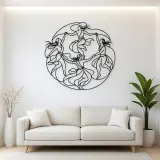 Tribal Dance Circle Metal Wall Art | Dance Silhouette Wall Decor
