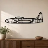 Insegna in metallo silhouette aereo T33, Silhouette aereo in metallo, Decorazione parete aviazione, Decorazione per aviatori