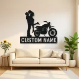 Personalized Dirt Bike Lifted Couple Metal Wall Art